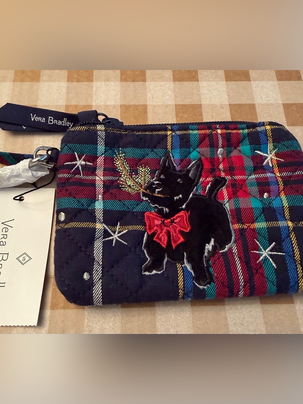 Vera Bradley Mini Zip & Clip Scottie Dog Pouch NWT.